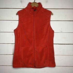 New White Sierra Cozy Fleece Vest II, Hibiscus Red